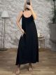 GoldBuckle Straps Maxi Dress/Black