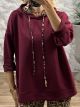 Leopard Hood Sweatshirt/Burgundy