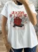 Oversized Rever T-shirt/Rock&Roll-White