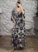 Silk Asymmetrical Shortsleeves Dress-222/N3