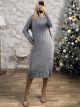 Braids & Buttons Knitted Dress-82068/Grey