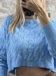 Knitted Cropped Sweater/Ciel