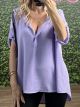Hooded Blouse-Shirt Shorter Sleeves/Lila