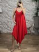 Sleeveless Asymmetrical Jumpsuit-82865/Red