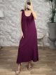 BowShoulders Maxi Dress-3681/Dark Magenta