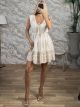 GoldenThread Boho Mini Dress-2534/White