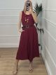 Zip Culotte Belt Set/Burgundy