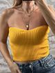 Knitted Strapless Top/Orange