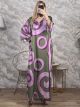 Viscose Tunic Maxi Dress/Khaki-Lila