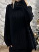 Knit Wide Neck Sweater/Dark Blue