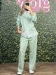 Viscose Buttons Shirt Set/Mint