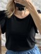 Ruffle Sleeves TShirt-1673/Black