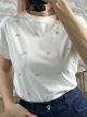 Strassed Cotton T-Shirt-4305/White