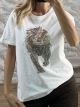 Strassed Lion T-Shirt-58/White Gold Strass