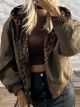 Double Leopard Fur Jacket-9418-1/Chocolat