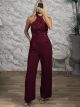 Sequins Jumpsuit-6435/Burgundy