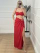 Braids Skirt Set/Red
