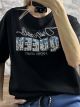 Queen Strassed Cotton T-Shirt/Black