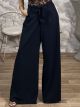 Crep Wide Pants/Navy Blue