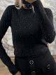 Strass Cropped Sweater/Black