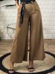 Wide Crep Belt Pants/Camel