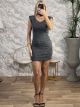 GLOW Lurex Pads Mini Dress/Grey