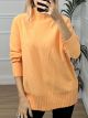 Viscose Τurtleneck LS Sweater/Orange