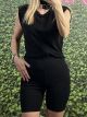 Sleeveless Cotton Pads Top(+Shorts GIFT)/Black