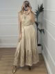 Maxi Boho Embroidered Dress/Beige