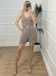 Lurex Shorts Set/Taupe