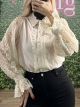 Lace Cabbana Sleeves Vintage Shirt/Βeige