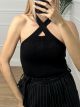 Knitted X Top/Black