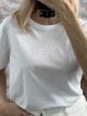 Cotton Strassed T-Shirt-2257/White