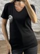 EYE Strassed Cotton T-Shirt/Black