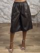 Leather Cargo Long Shorts-14504/Chocolat