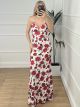 X-Back Floral Dress/White