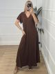 Oversized Shortleeves Dress/Chocolat