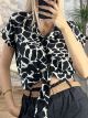 Cropped Printed Shirt/Giraffe
