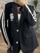 Σακάκι Oversized Ρίγα-30058/Black