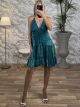 Silk Mini Openback Dress-Flowers-2514/N2