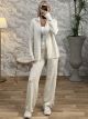 Knitted Zipper Set-181/Vanilla