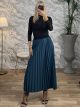 Oversized Pleated Skirt/Petrol