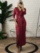 Pads Elastic Maxi Dress/Burgundy