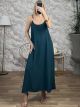 GoldBuckle Straps Maxi Dress/Petrol