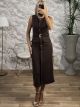 Golden Details Midi Dress/Chocolat