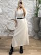 Belt Three-Quarter Sleeve Dress/Vanilla