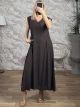 Viscose Ve Sleeveless Maxi Dress/Chocolat