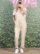 Viscose Overalls Set/Beige