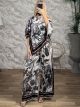 Wild Animals Satin Pants Set-14226/Black