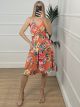 Floral Wrap Dress/Orange